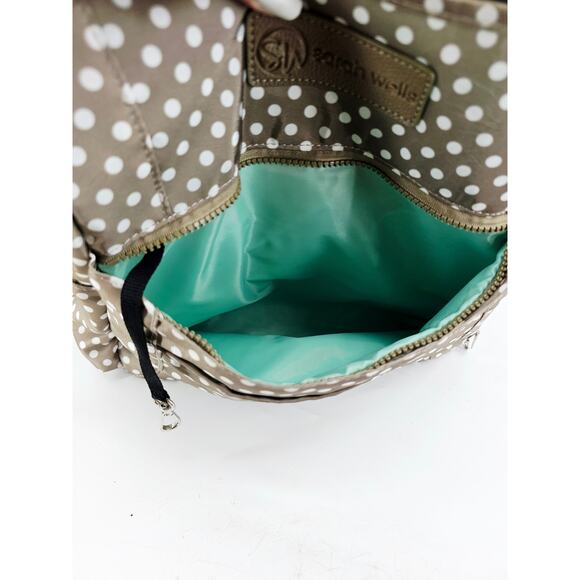 Sarah Wells Kelly Convertible Breast Pump Bag Backpack Gray Polka Dot - Picture 9 of 15